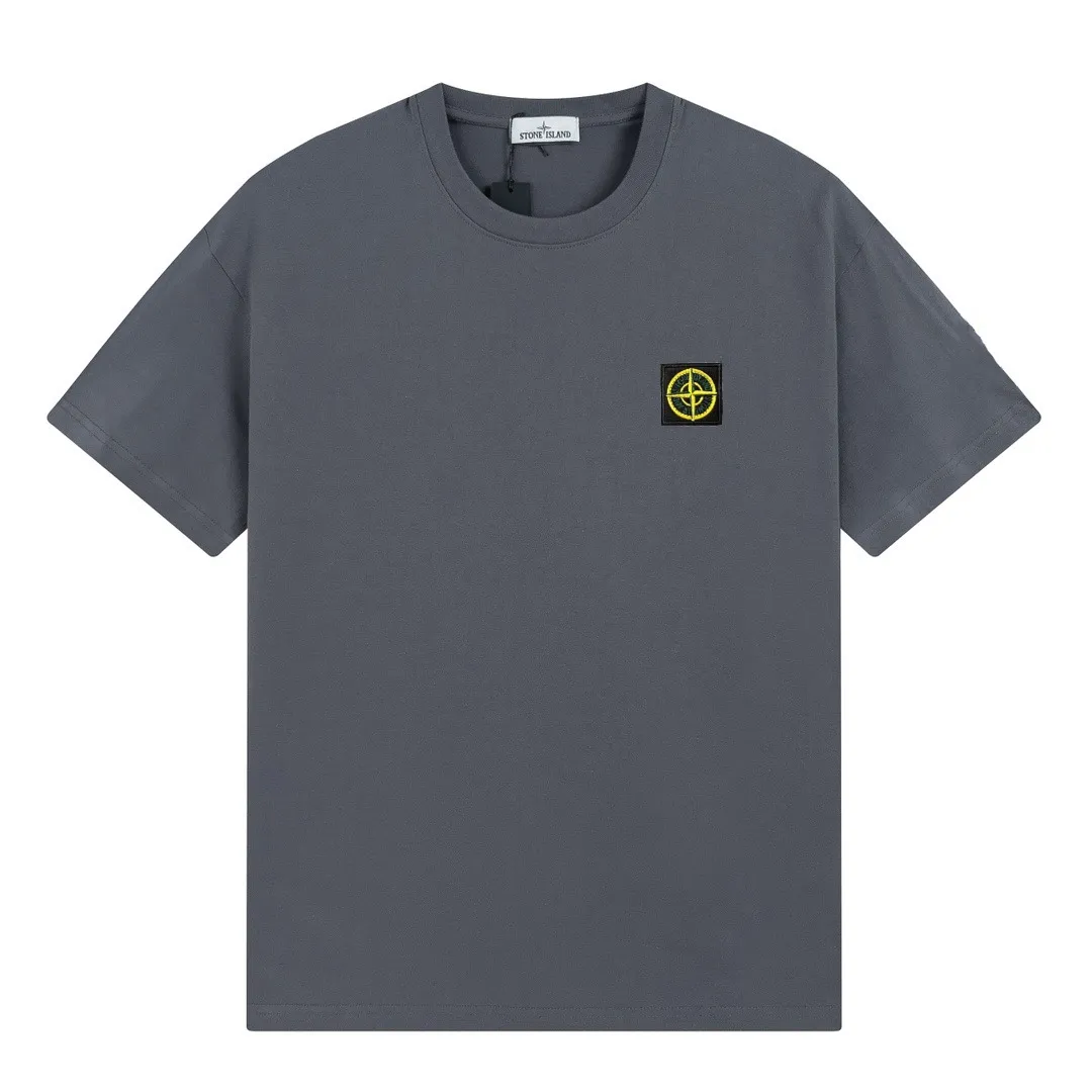 W670#P110💰 Hot new item🔥 [Stone Island Stone Island Chest Embroidered Badge Round Neck Drop Shoulder Short Sleeve T-shirt] Super versatile! A short-sleeved upper body for major celebrity internet celebrities, made of 260g combed cotton 32-count double yarn. Comfortable and breathable, customized accessories, oversize version. Dropped shoulder sleeves, very loose, same style for men and women, suitable for couples💑 Match as you like. The upper body is super beautiful. Color: Black White Apricot Gray Navy Size: M L XL XXL Ｍ Shoulder Width 47 Bust 52 Length 70 L Shoulder Width 48 Bust 54 Length 72 XL Shoulder width 59 Bust 56 Length 74 XXL Shoulder width 50 Bust 58 Length 76